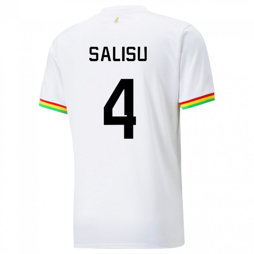 Hombre Camiseta Ghana Mohammed Salisu #4 Blanco 1ª Equipación 22-24 La Camisa México