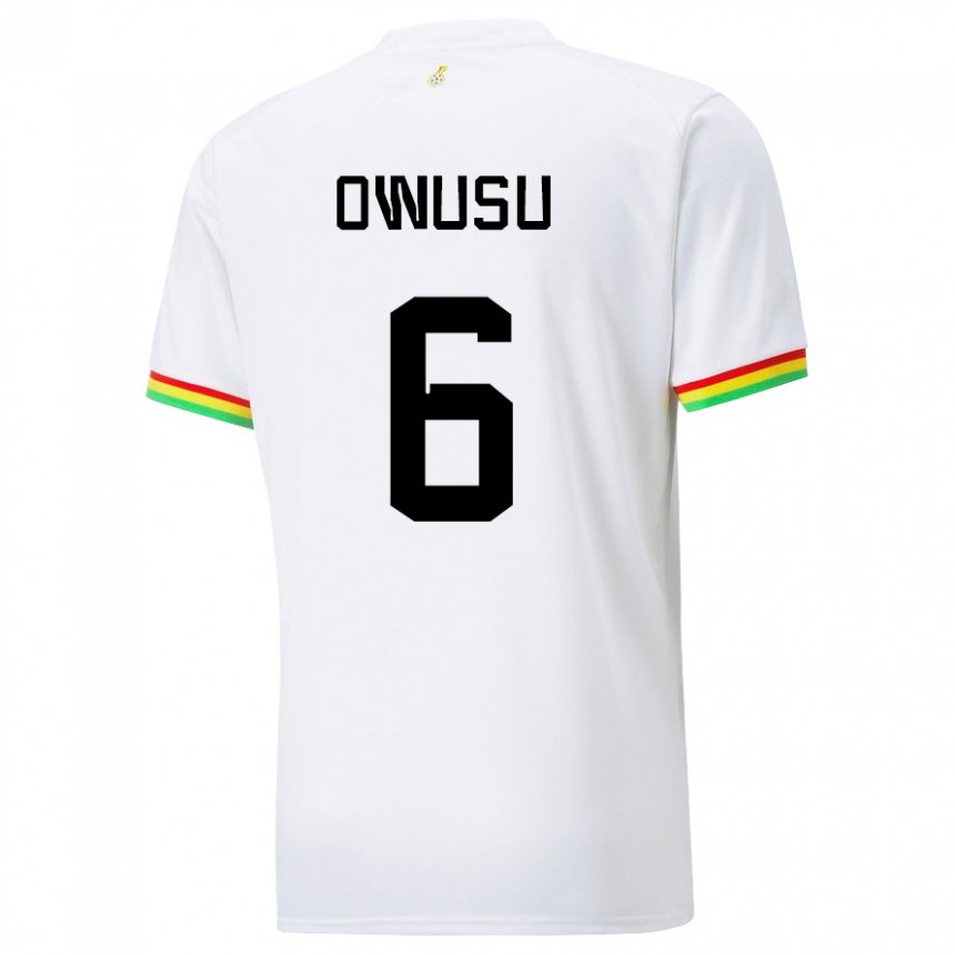 Hombre Camiseta Ghana Elisha Owusu #6 Blanco 1ª Equipación 22-24 La Camisa México