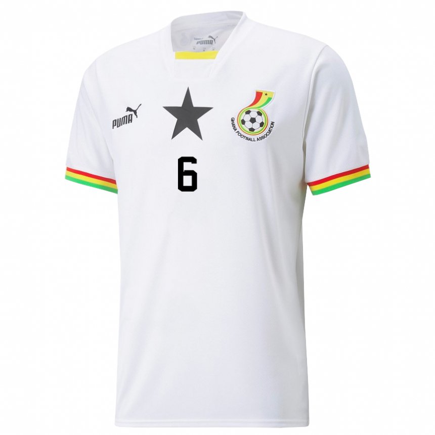 Hombre Camiseta Ghana Elisha Owusu #6 Blanco 1ª Equipación 22-24 La Camisa México