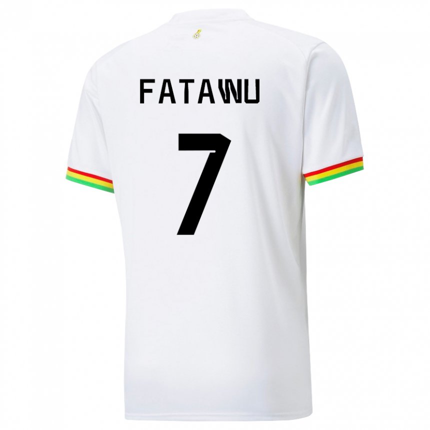 Hombre Camiseta Ghana Issahaku Fatawu #7 Blanco 1ª Equipación 22-24 La Camisa México