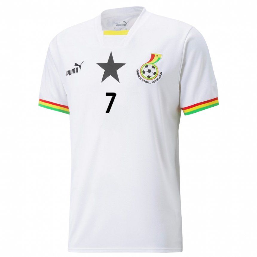 Hombre Camiseta Ghana Issahaku Fatawu #7 Blanco 1ª Equipación 22-24 La Camisa México