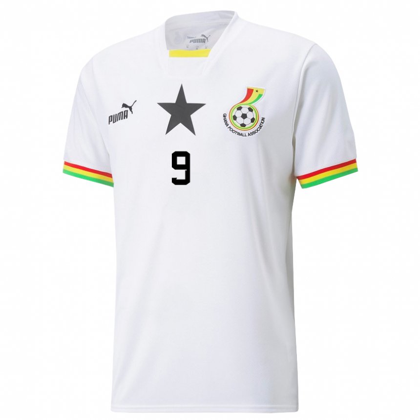 Hombre Camiseta Ghana Jordan Ayew #9 Blanco 1ª Equipación 22-24 La Camisa México