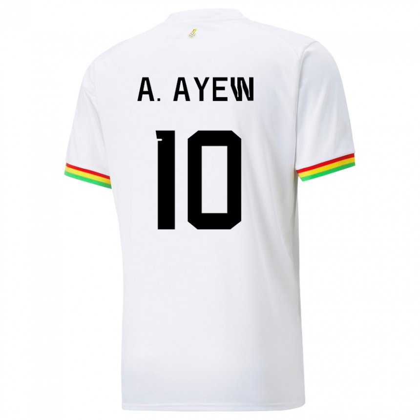 Hombre Camiseta Ghana Andre Ayew #10 Blanco 1ª Equipación 22-24 La Camisa México