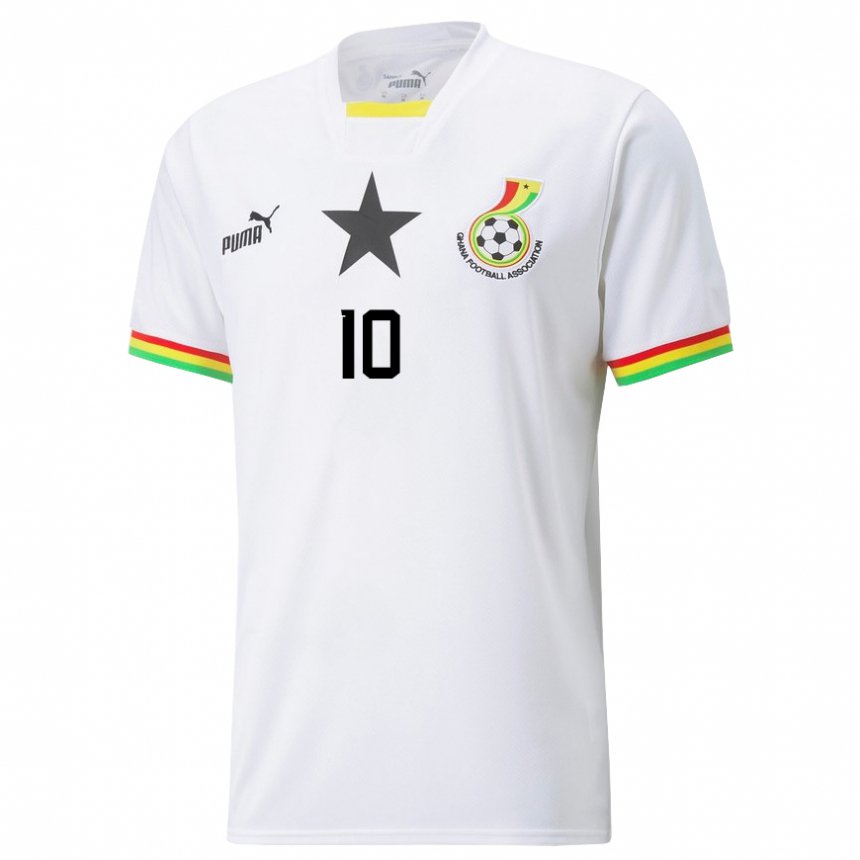 Hombre Camiseta Ghana Andre Ayew #10 Blanco 1ª Equipación 22-24 La Camisa México