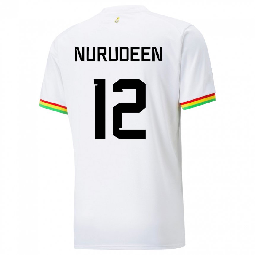 Hombre Camiseta Ghana Abdul Nurudeen #12 Blanco 1ª Equipación 22-24 La Camisa México