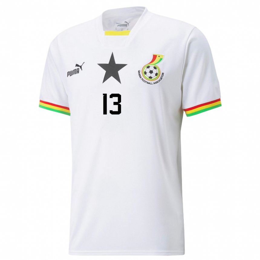 Hombre Camiseta Ghana Felix Afena-gyan #13 Blanco 1ª Equipación 22-24 La Camisa México