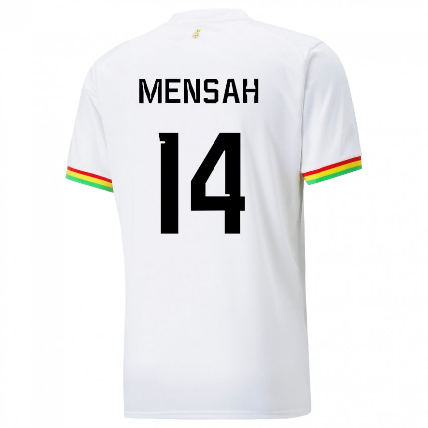 Hombre Camiseta Ghana Gideon Mensah #14 Blanco 1ª Equipación 22-24 La Camisa México