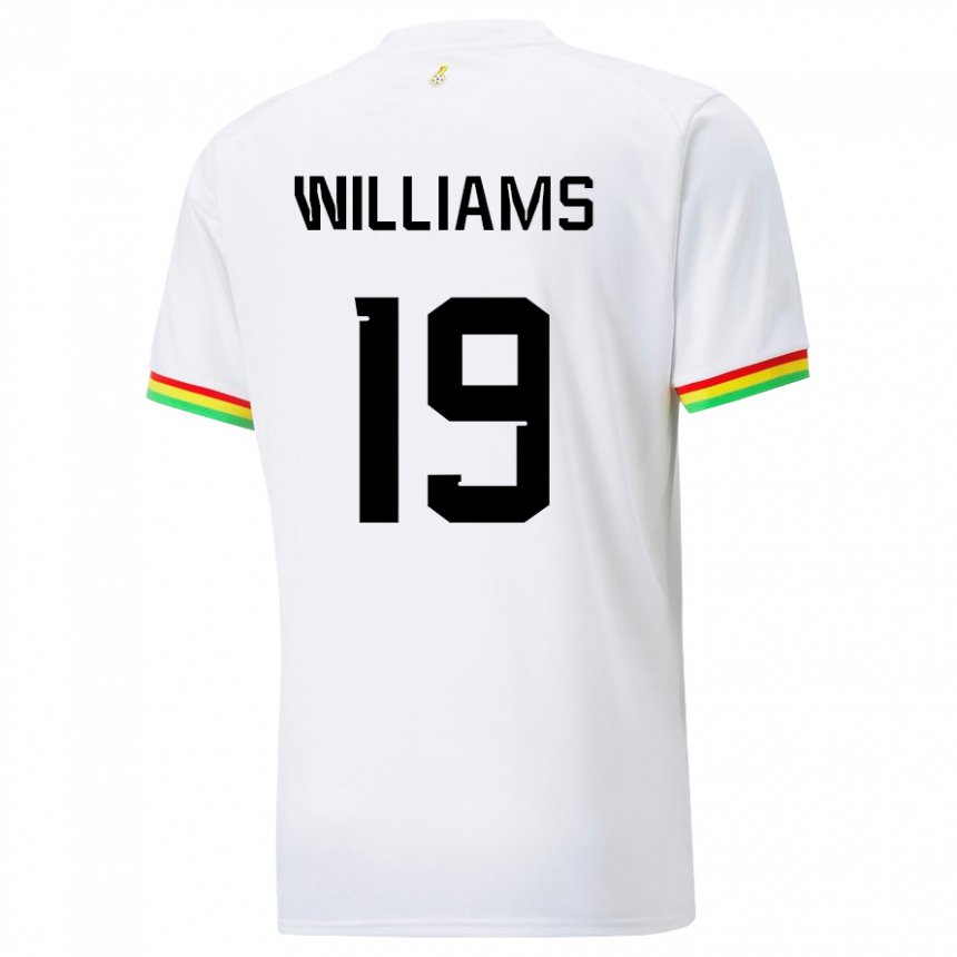 Hombre Camiseta Ghana Inaki Williams #19 Blanco 1ª Equipación 22-24 La Camisa México