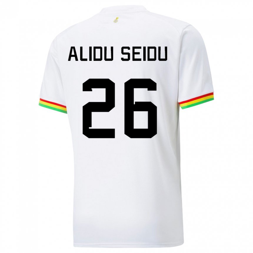 Hombre Camiseta Ghana Alidu Seidu #26 Blanco 1ª Equipación 22-24 La Camisa México