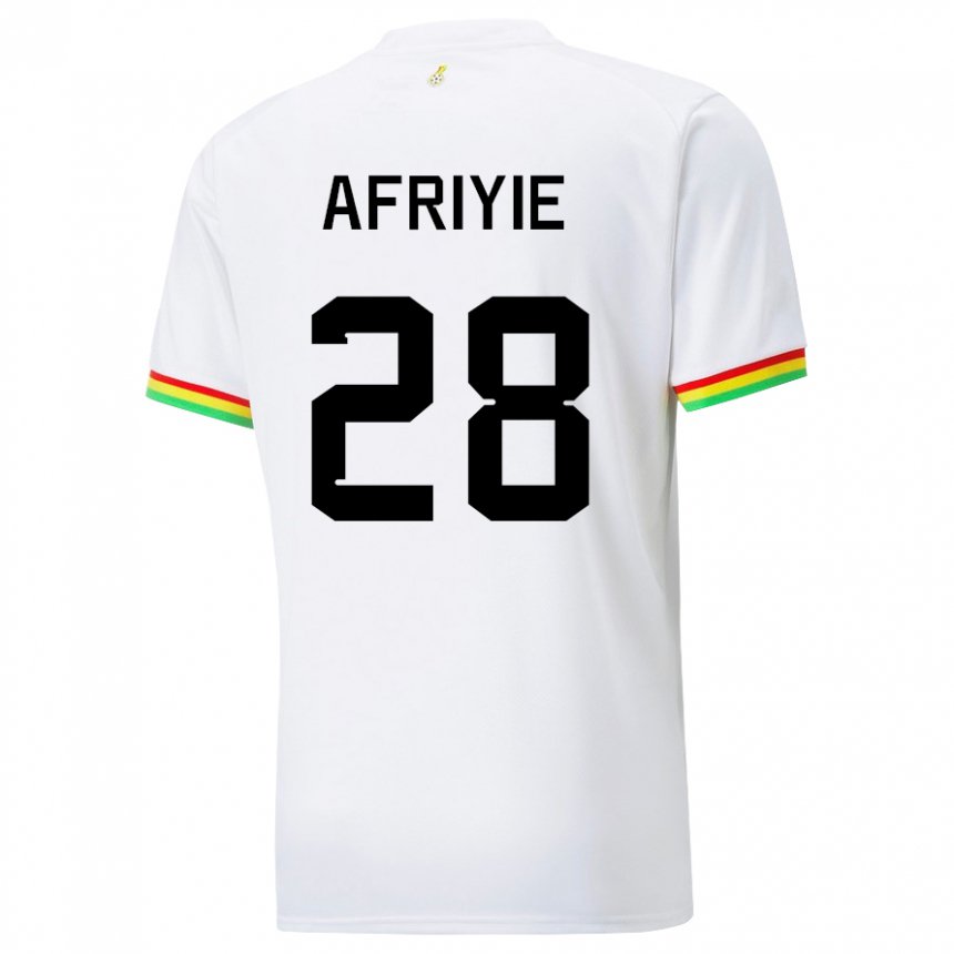 Hombre Camiseta Ghana Daniel Afriyie #28 Blanco 1ª Equipación 22-24 La Camisa México