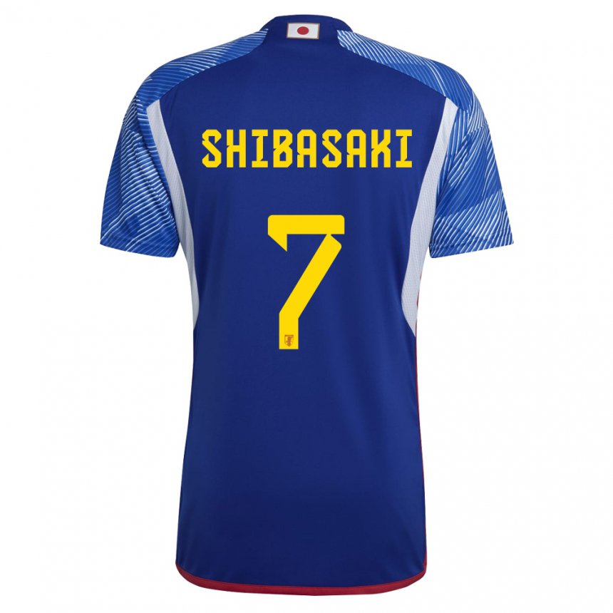 Hombre Camiseta Japón Gaku Shibasaki #7 Azul Real 1ª Equipación 22-24 La Camisa México