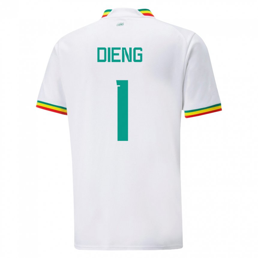 Hombre Camiseta Senegal Timothy Dieng #1 Blanco 1ª Equipación 22-24 La Camisa México