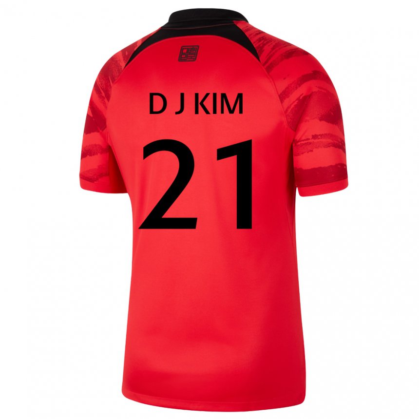 Hombre Camiseta Corea Del Sur Dong-jun Kim #21 Rojo Volver 1ª Equipación 22-24 La Camisa México