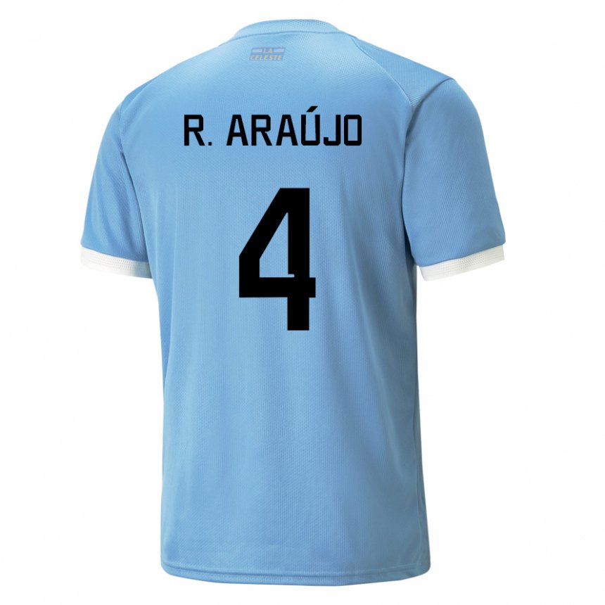 Hombre Camiseta Uruguay Ronald Araujo #4 Azul 1ª Equipación 22-24 La Camisa México