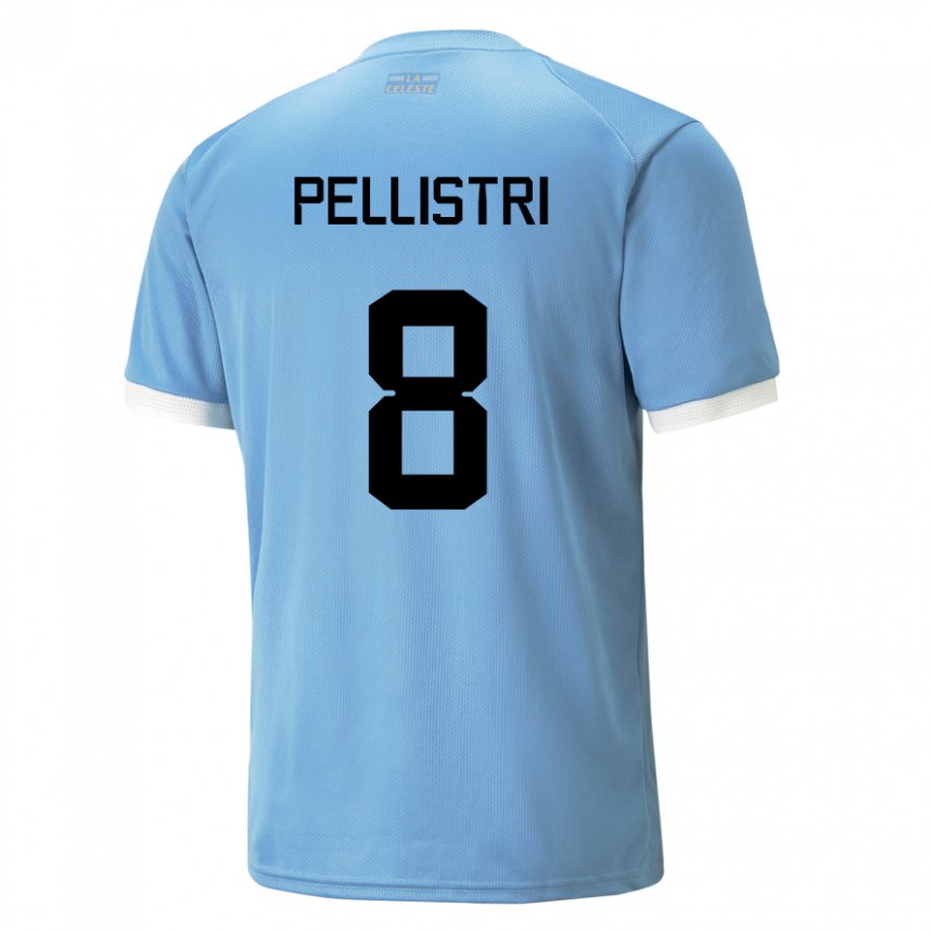 Hombre Camiseta Uruguay Facundo Pellistri #8 Azul 1ª Equipación 22-24 La Camisa México