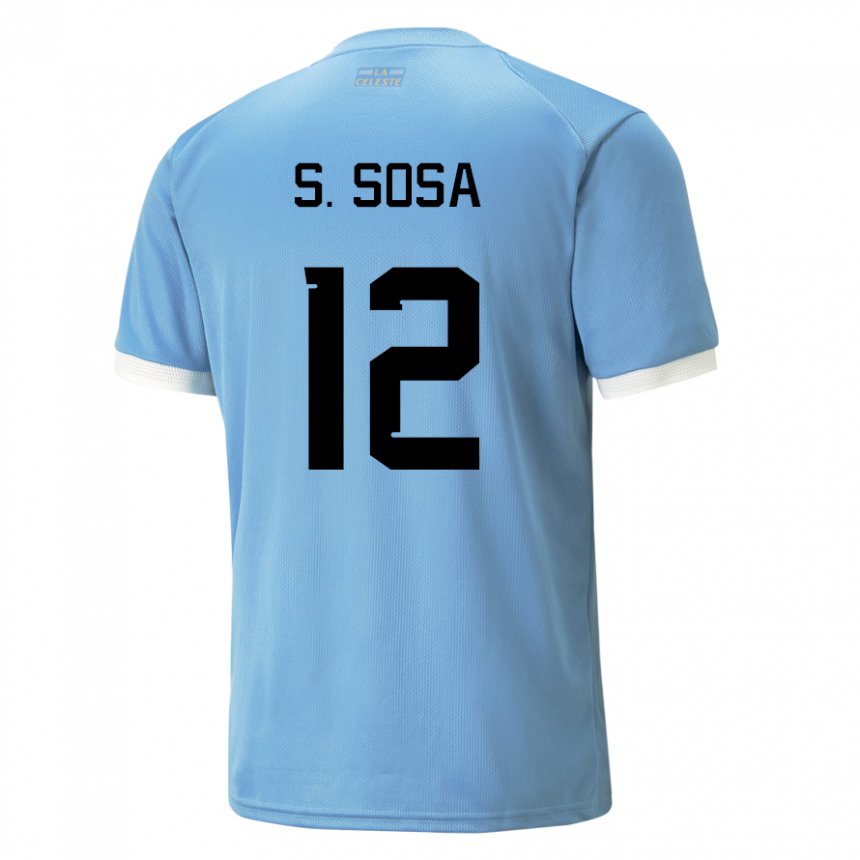 Hombre Camiseta Uruguay Sebastian Sosa #12 Azul 1ª Equipación 22-24 La Camisa México