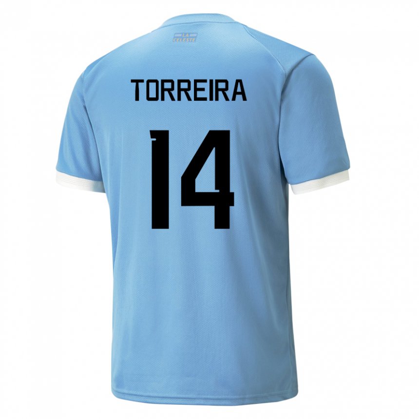 Hombre Camiseta Uruguay Lucas Torreira #14 Azul 1ª Equipación 22-24 La Camisa México