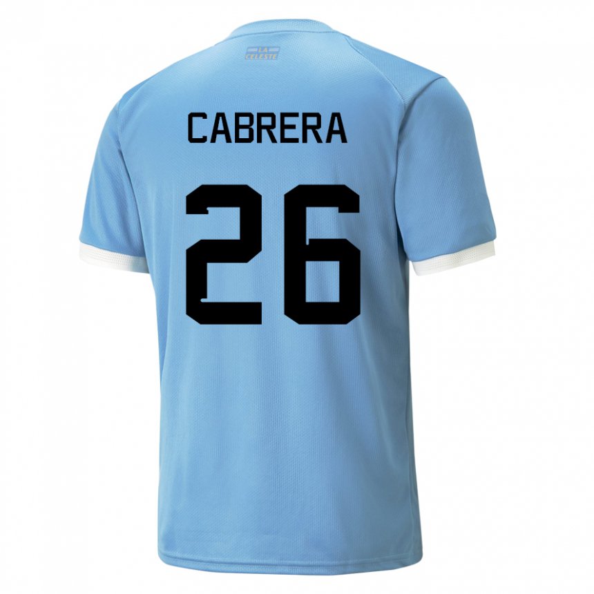 Hombre Camiseta Uruguay Leandro Cabrera #26 Azul 1ª Equipación 22-24 La Camisa México