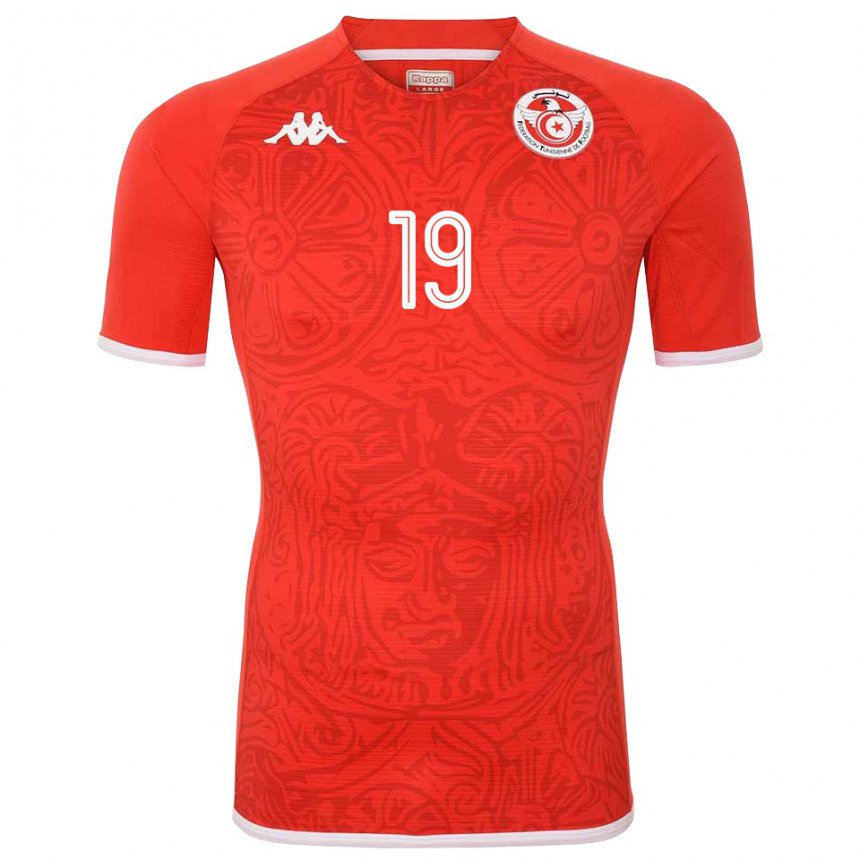 Hombre Camiseta Túnez Seifeddin Jaziri #19 Rojo 1ª Equipación 22-24 La Camisa México