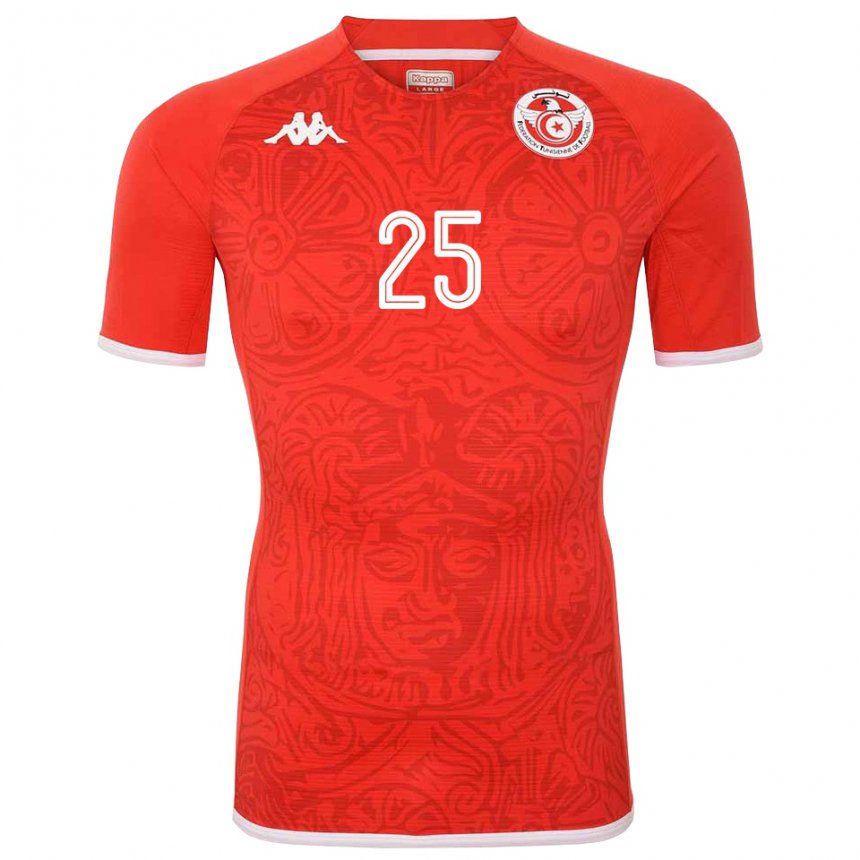 Hombre Camiseta Túnez Anis Ben Slimane #25 Rojo 1ª Equipación 22-24 La Camisa México