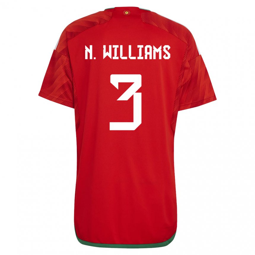 Hombre Camiseta Gales Neco Williams #3 Rojo 1ª Equipación 22-24 La Camisa México