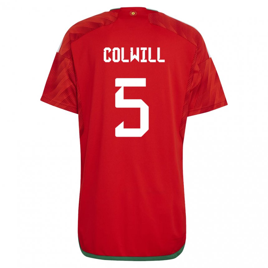 Hombre Camiseta Gales Rubin Colwill #5 Rojo 1ª Equipación 22-24 La Camisa México