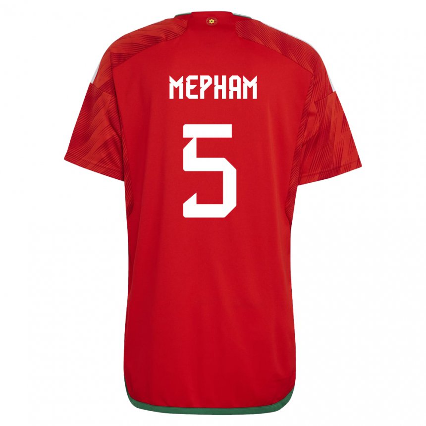 Hombre Camiseta Gales Chris Mepham #5 Rojo 1ª Equipación 22-24 La Camisa México