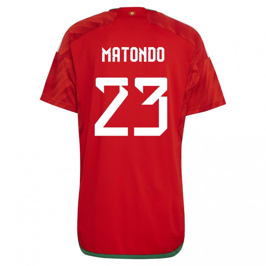 Hombre Camiseta Gales Rabbi Matondo #23 Rojo 1ª Equipación 22-24 La Camisa México