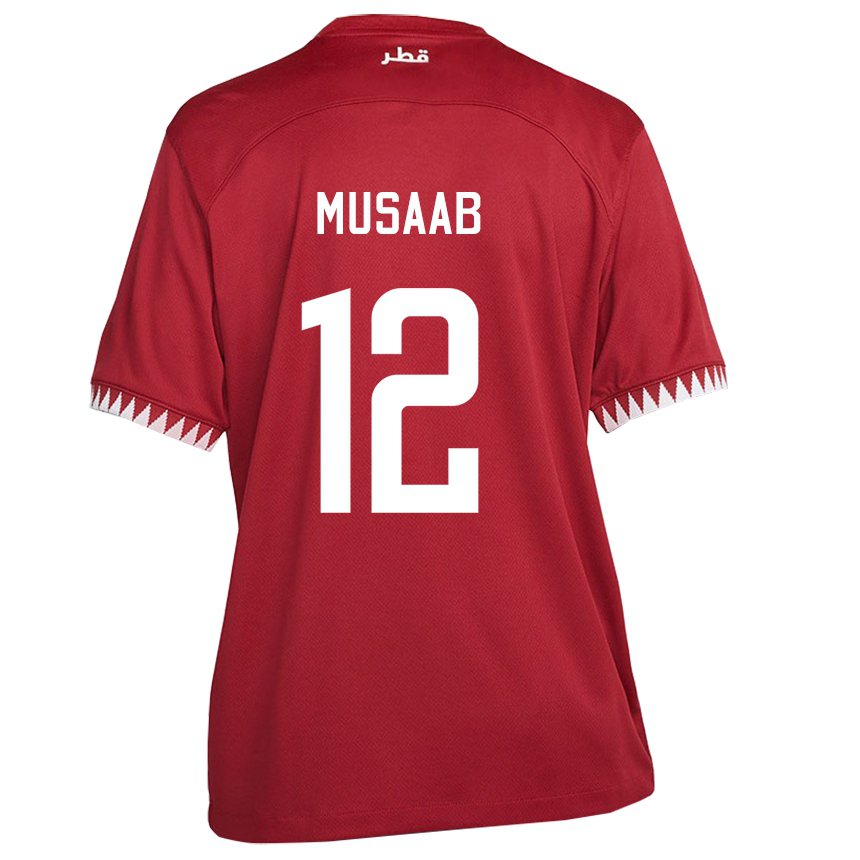 Hombre Camiseta Catar Musaab Khidir #12 Granate 1ª Equipación 22-24 La Camisa México