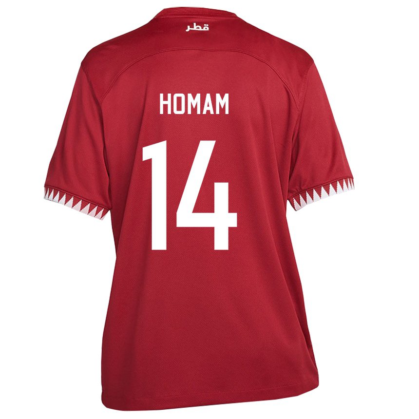 Hombre Camiseta Catar Homam Ahmed #14 Granate 1ª Equipación 22-24 La Camisa México