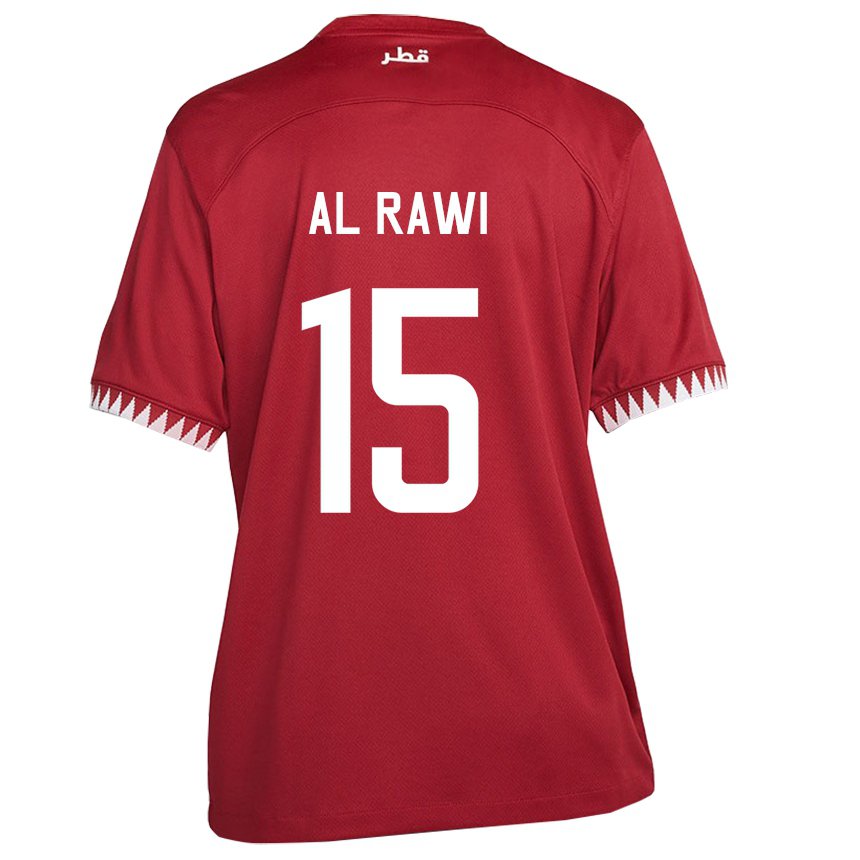 Hombre Camiseta Catar Bassam Al Rawi #15 Granate 1ª Equipación 22-24 La Camisa México