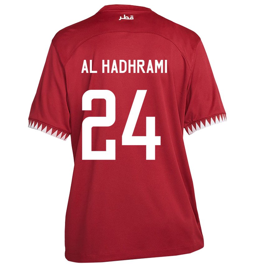 Hombre Camiseta Catar Naif Abdulraheem Al Hadhrami #24 Granate 1ª Equipación 22-24 La Camisa México