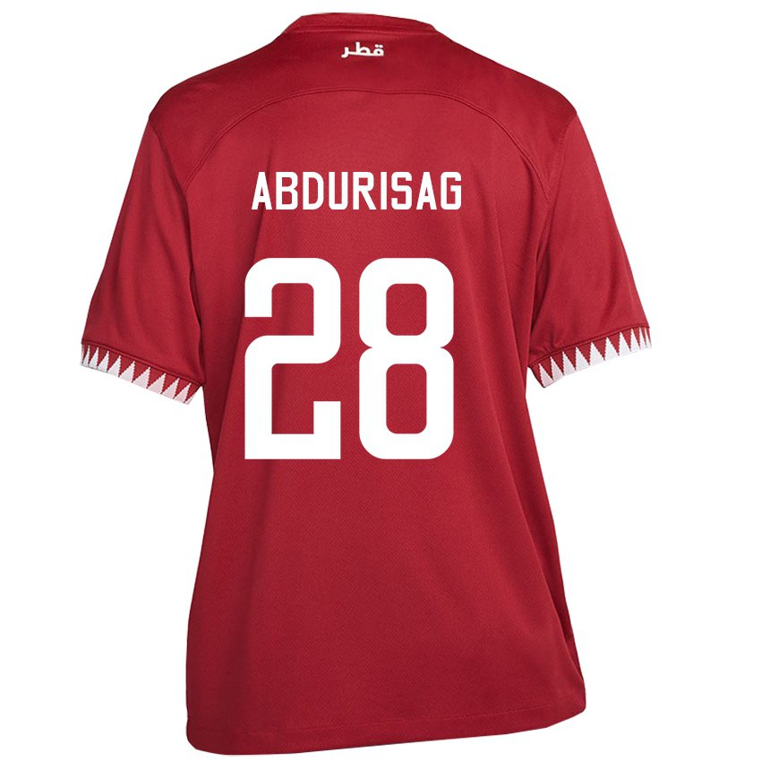 Hombre Camiseta Catar Yusuf Abdurisag #28 Granate 1ª Equipación 22-24 La Camisa México