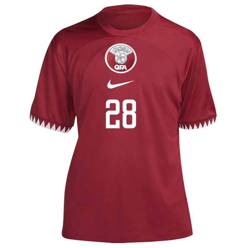 Hombre Camiseta Catar Yusuf Abdurisag #28 Granate 1ª Equipación 22-24 La Camisa México