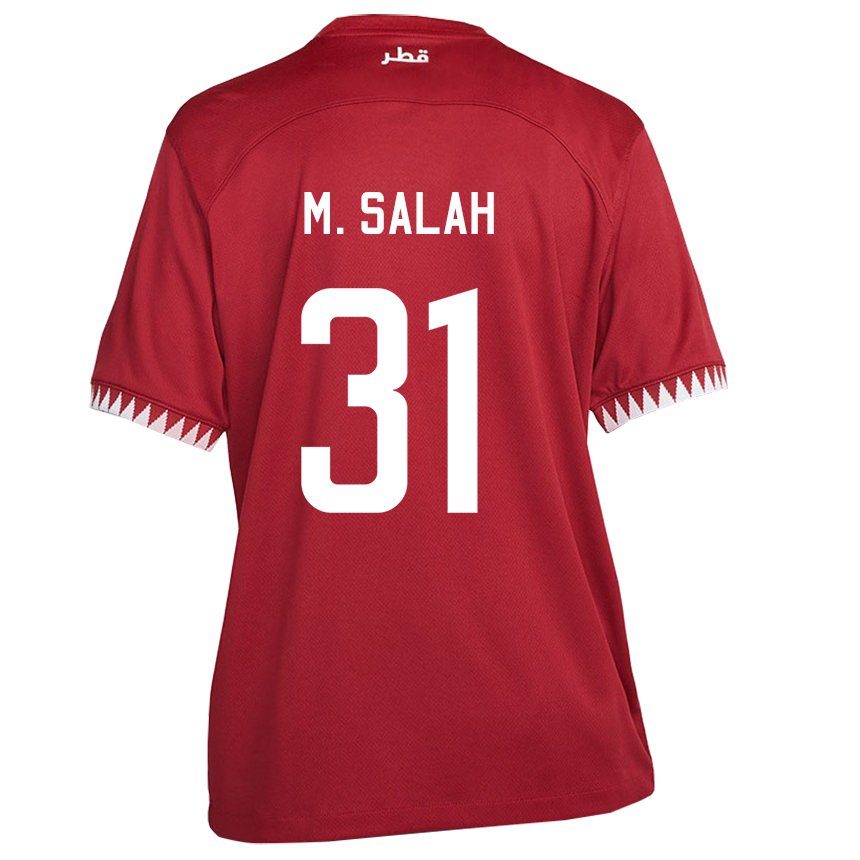 Hombre Camiseta Catar Salah Zakaria #31 Granate 1ª Equipación 22-24 La Camisa México