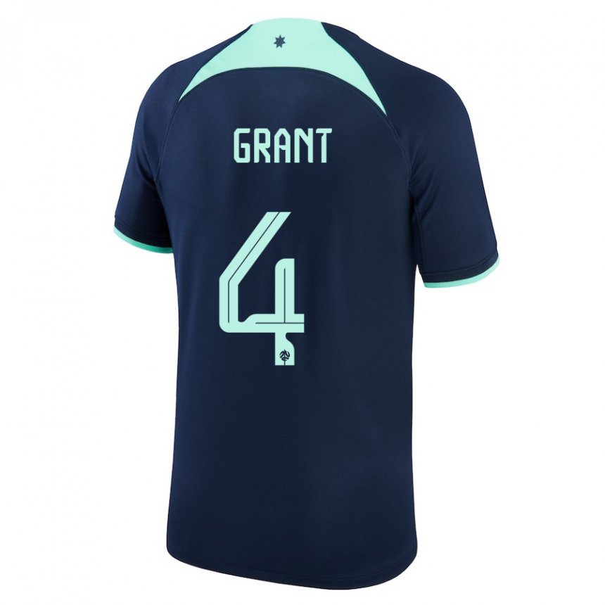 Hombre Camiseta Australia Rhyan Grant #4 Azul Oscuro 2ª Equipación 22-24 La Camisa México