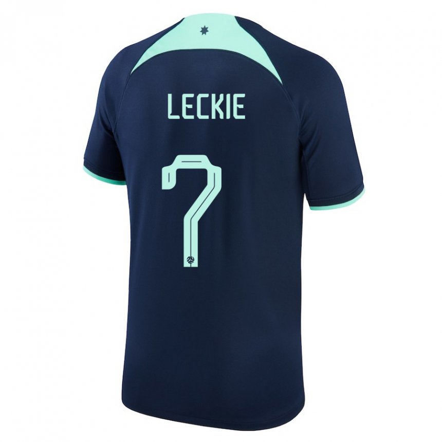 Hombre Camiseta Australia Mathew Leckie #7 Azul Oscuro 2ª Equipación 22-24 La Camisa México