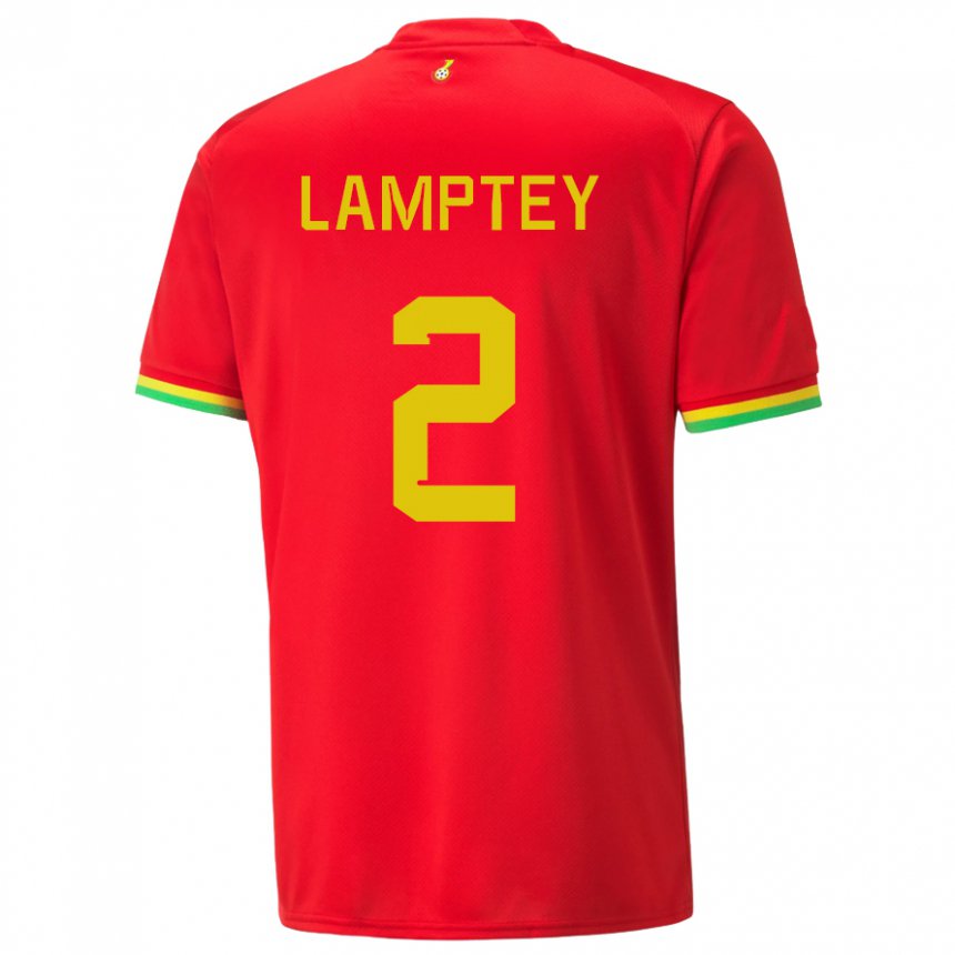 Hombre Camiseta Ghana Tariq Lamptey #2 Rojo 2ª Equipación 22-24 La Camisa México