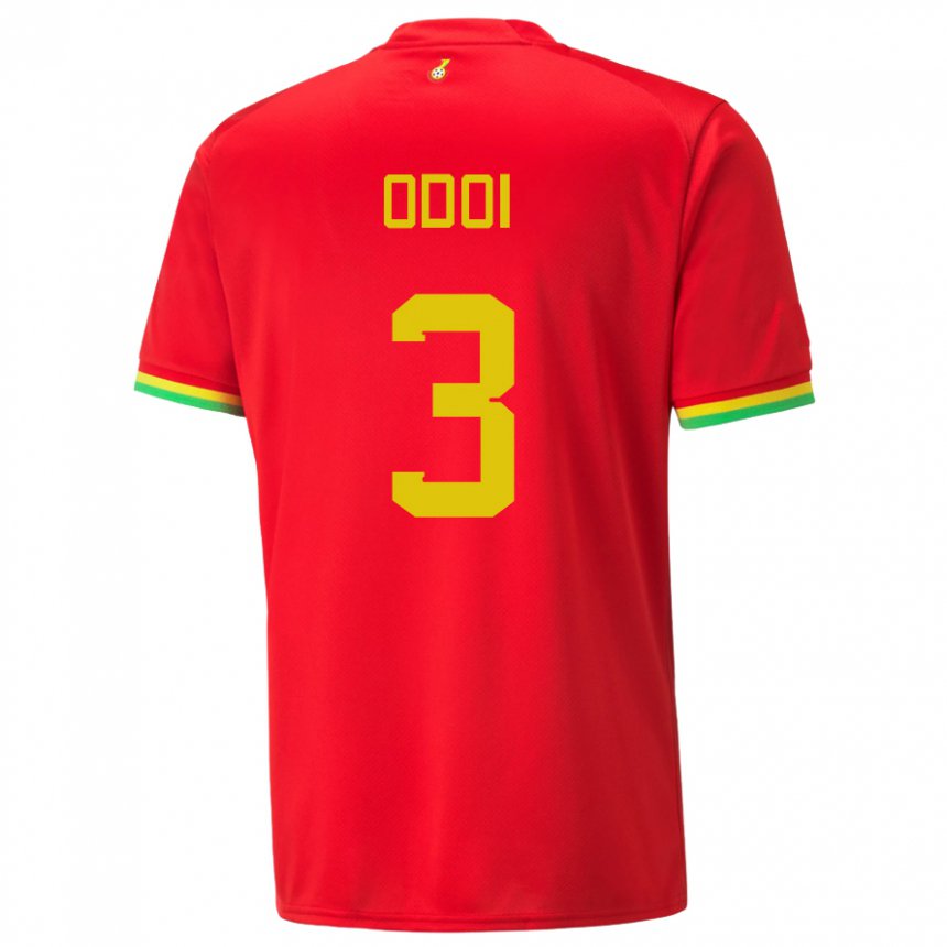 Hombre Camiseta Ghana Denis Odoi #3 Rojo 2ª Equipación 22-24 La Camisa México