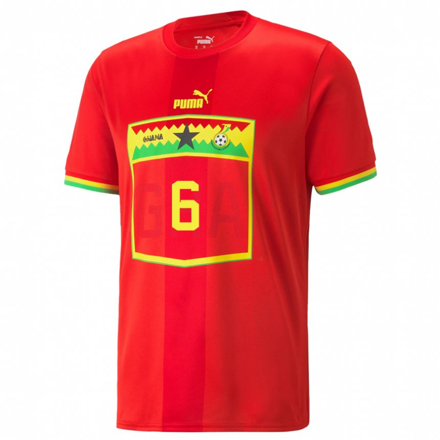 Hombre Camiseta Ghana Elisha Owusu #6 Rojo 2ª Equipación 22-24 La Camisa México