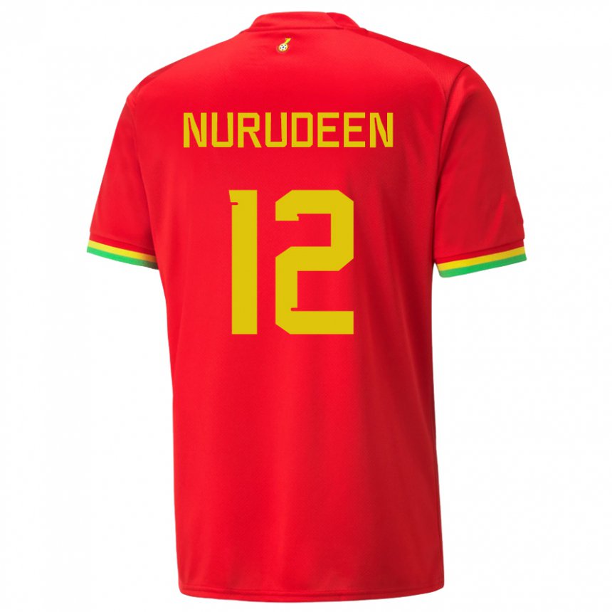 Hombre Camiseta Ghana Abdul Nurudeen #12 Rojo 2ª Equipación 22-24 La Camisa México