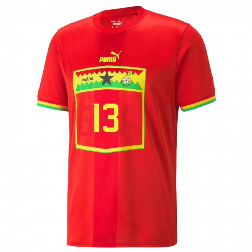 Hombre Camiseta Ghana Felix Afena-gyan #13 Rojo 2ª Equipación 22-24 La Camisa México