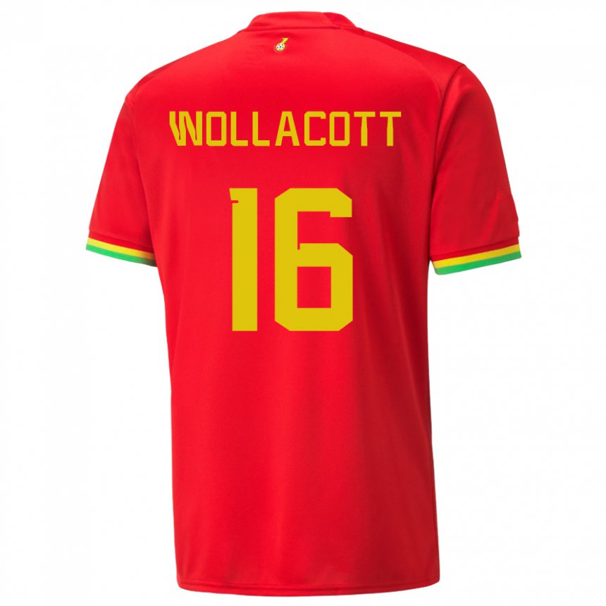 Hombre Camiseta Ghana Joe Wollacott #16 Rojo 2ª Equipación 22-24 La Camisa México