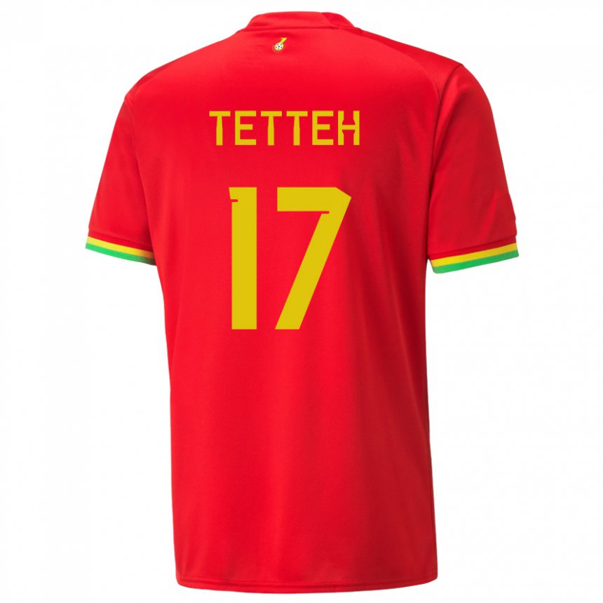 Hombre Camiseta Ghana Benjamin Tetteh #17 Rojo 2ª Equipación 22-24 La Camisa México