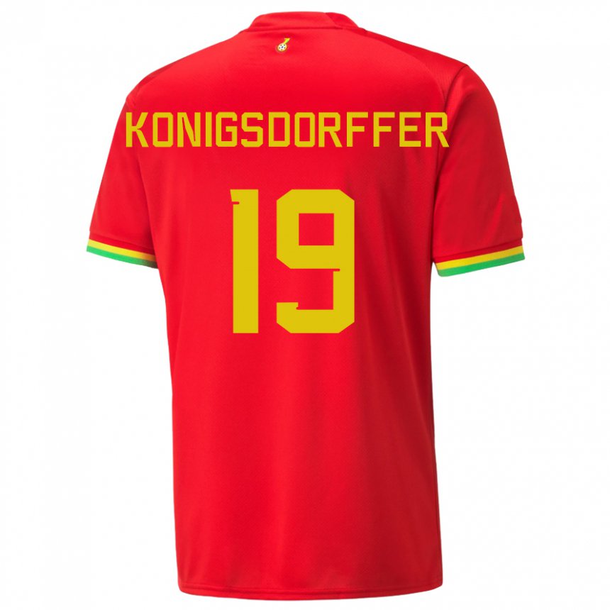 Hombre Camiseta Ghana Ransford-yeboah Konigsdorffer #19 Rojo 2ª Equipación 22-24 La Camisa México