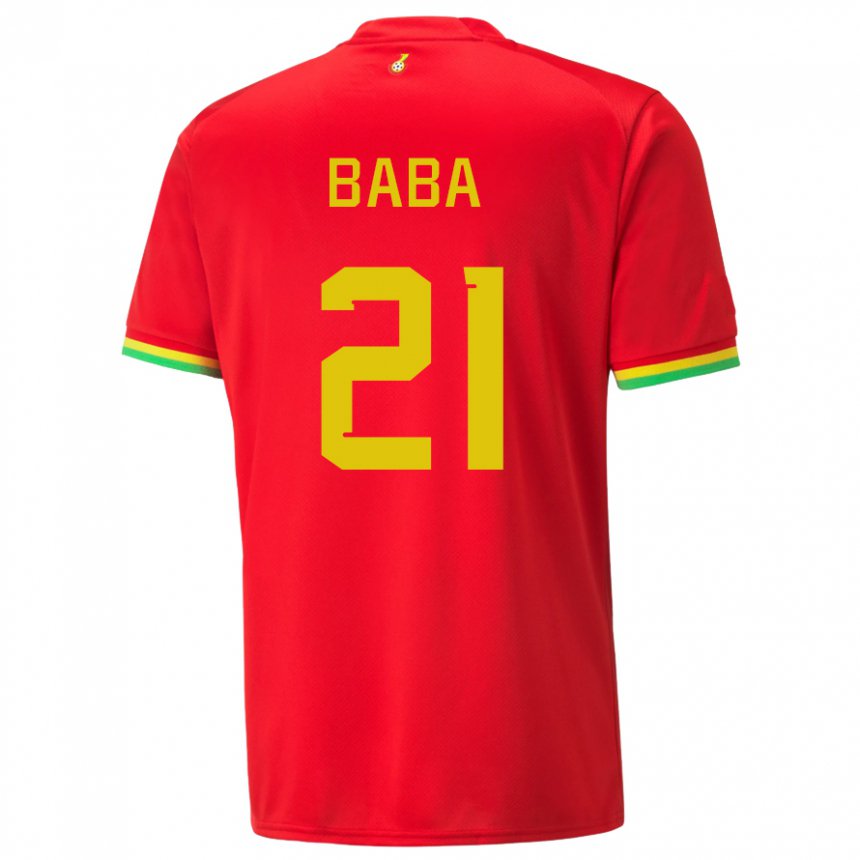 Hombre Camiseta Ghana Iddrisu Baba #21 Rojo 2ª Equipación 22-24 La Camisa México