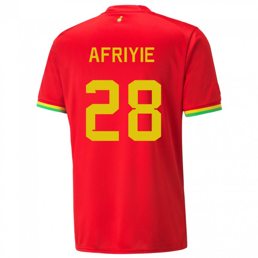 Hombre Camiseta Ghana Daniel Afriyie #28 Rojo 2ª Equipación 22-24 La Camisa México