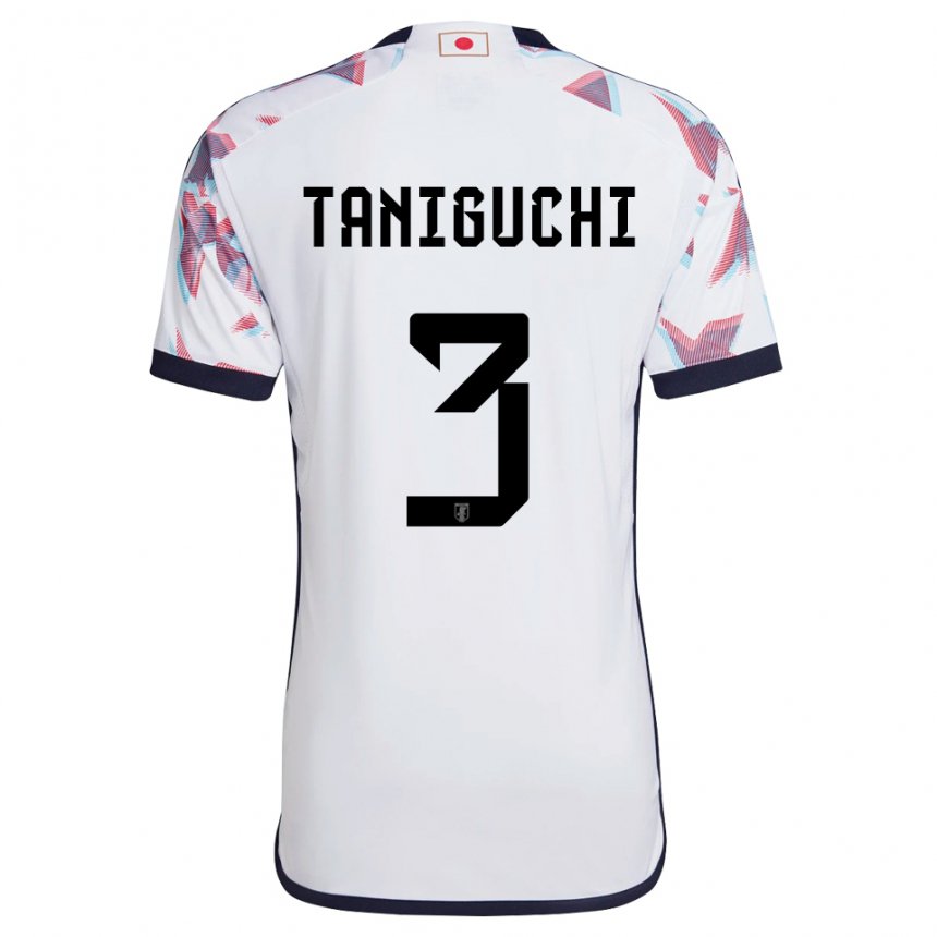 Hombre Camiseta Japón Shogo Taniguchi #3 Blanco 2ª Equipación 22-24 La Camisa México