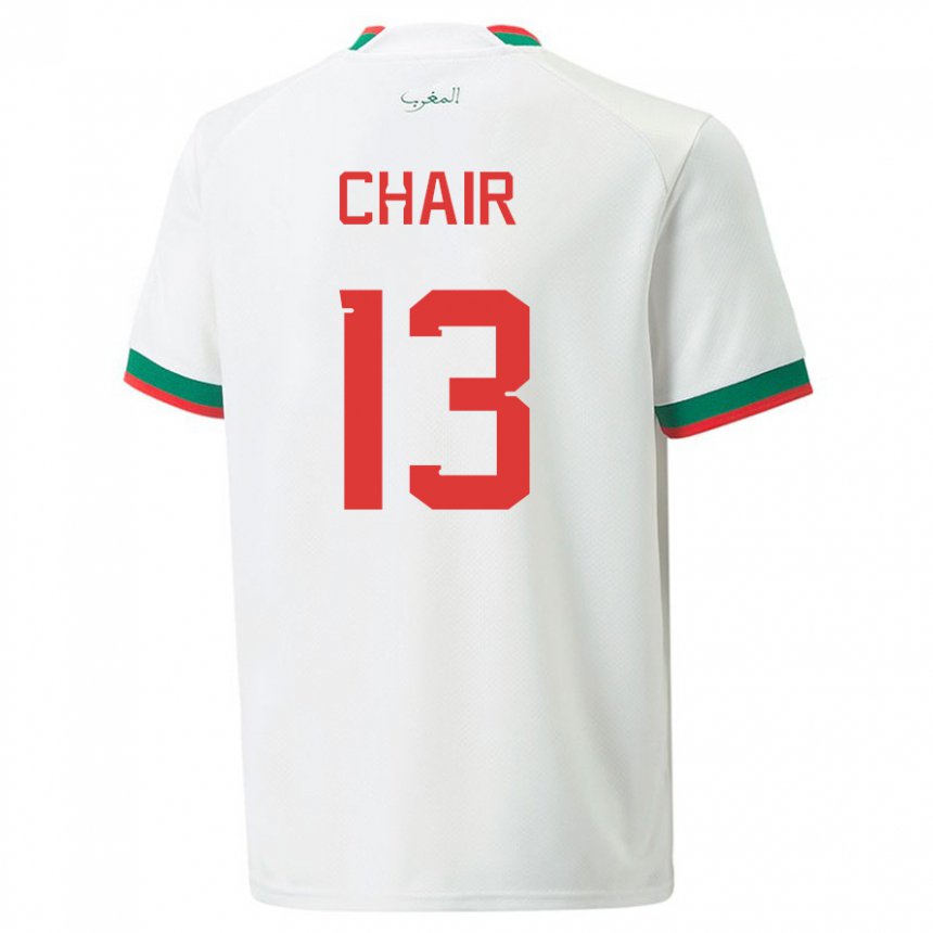 Hombre Camiseta Marruecos Iliass Chair #13 Blanco 2ª Equipación 22-24 La Camisa México