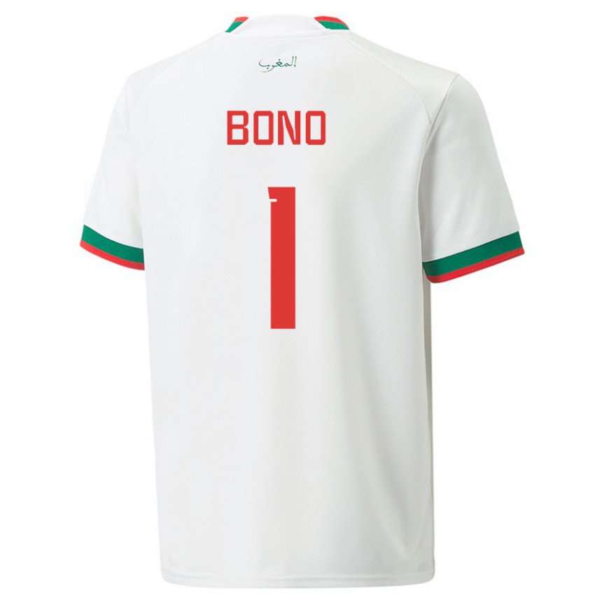 Hombre Camiseta Marruecos Bono #1 Blanco 2ª Equipación 22-24 La Camisa México
